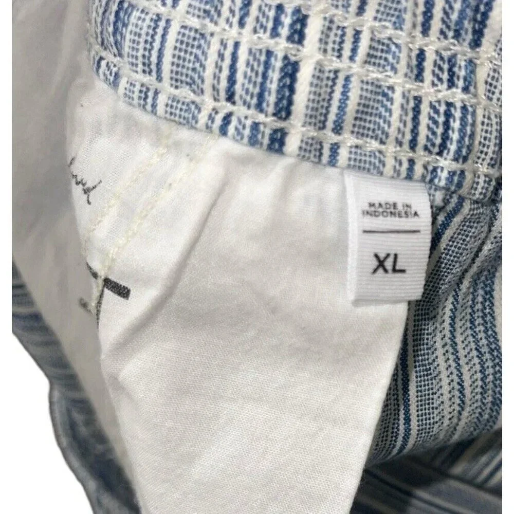 LOFT Women's XL Cotton Blend Pull On Shorts in Blue Stripe - Picture 12 of 12